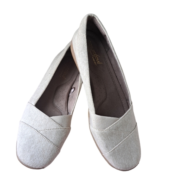 NATURAL SOUL Lorde Shoes Comfort Flats oatmeal natural beige coastal slip on 9 - Picture 6 of 8